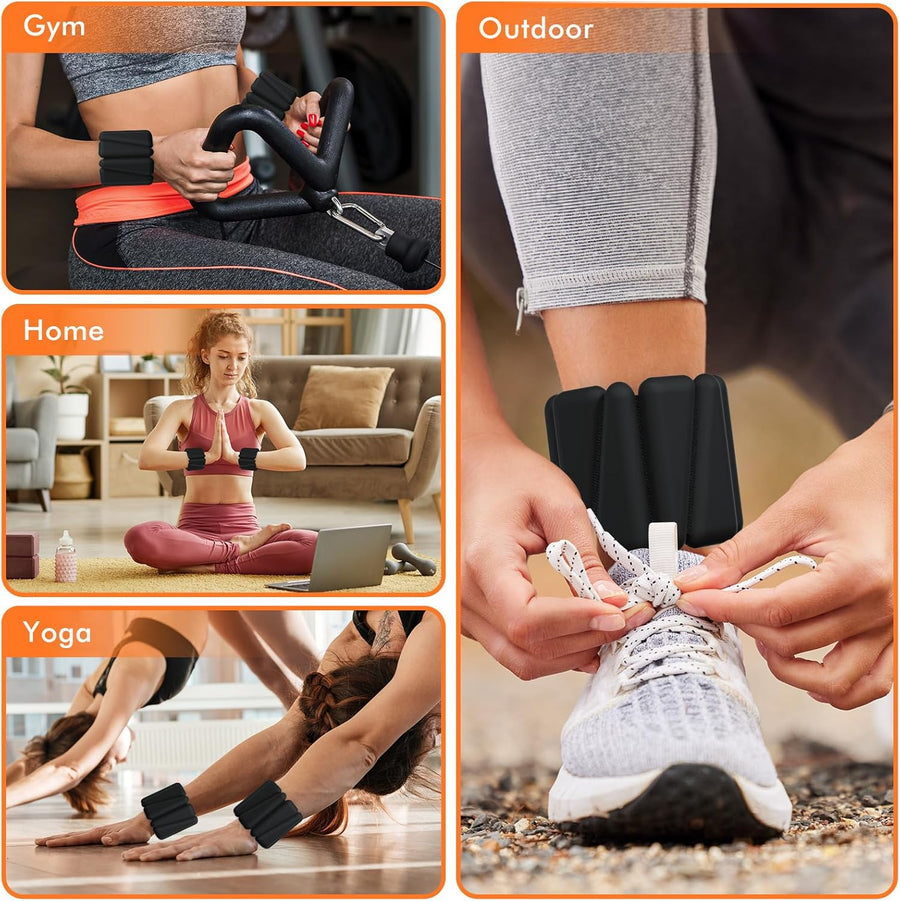 Adjustable Wrist & Ankle Weights for Home Workout, Running, Yoga, Strength Training