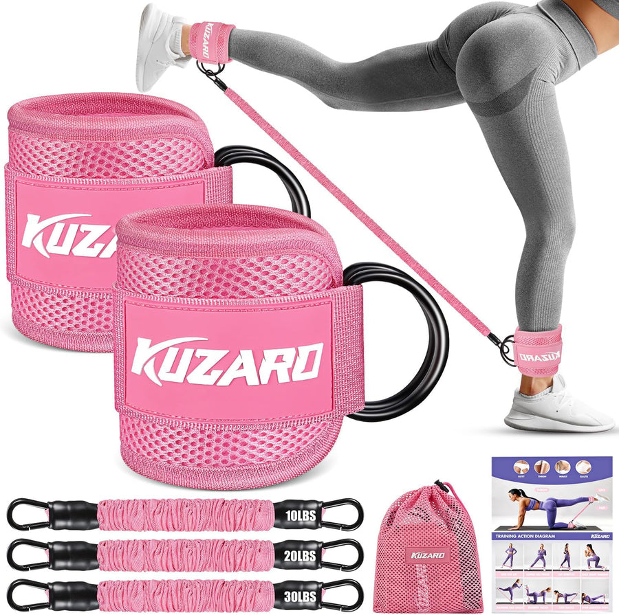 KUZARO Ankle Resistance Bands - Leg & Glutes Workout Equipment, Booty Trainer
