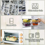M MCIRCO [8-Pack,30 oz] Glass Meal Prep Containers,Glass Food Storage Containers,Airtight Glass lunch Containers with Lids - Microwave, Oven, Freezer and Dishwasher
