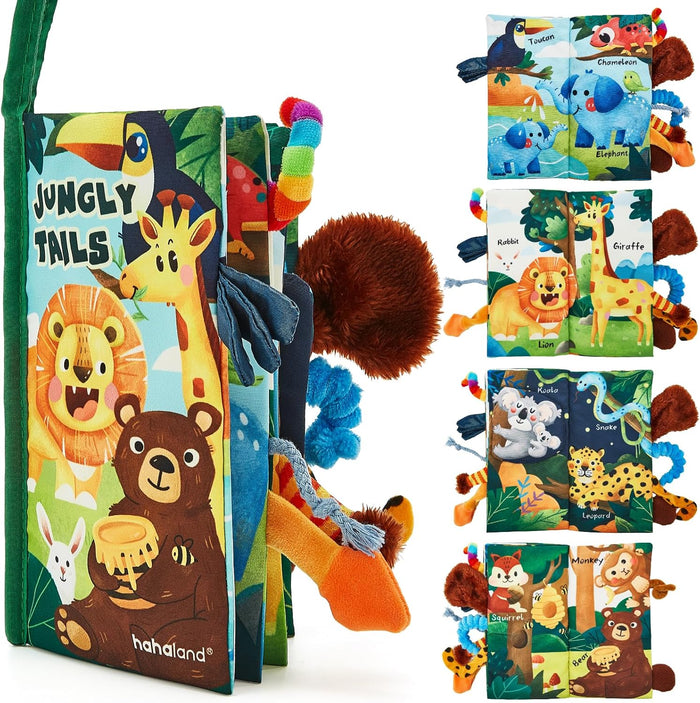 hahaland Baby Books 0-6 Months,Infant Tummy Time Toy Sensory Toys 6 to 12 Months Touch Feel Book Travel Toy Gifts for Boy Girl 0-3 Month Baby Shower Birthday Gifts Stocking Stuffers (Single)