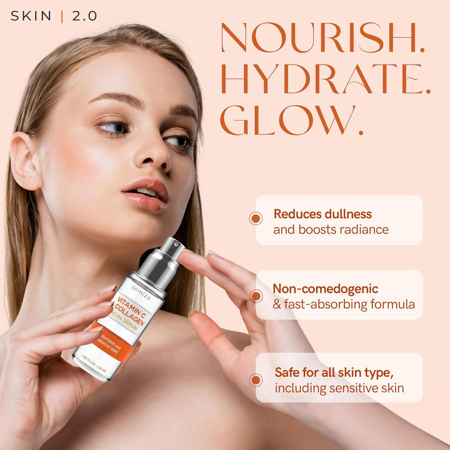 Vitamin C Serum - Dermatologist Tested, Anti-Aging & Dark Spot Remover - Brightening, Clean Beauty, Cruelty-Free, Korean Skincare for Glass Skin, All Skin Types - 1.69 Fl. oz