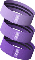 Tribe Fabric Resistance Bands - 3 Pack for Workout, Booty, Legs & Glute - Non-Slip Exercise Bands