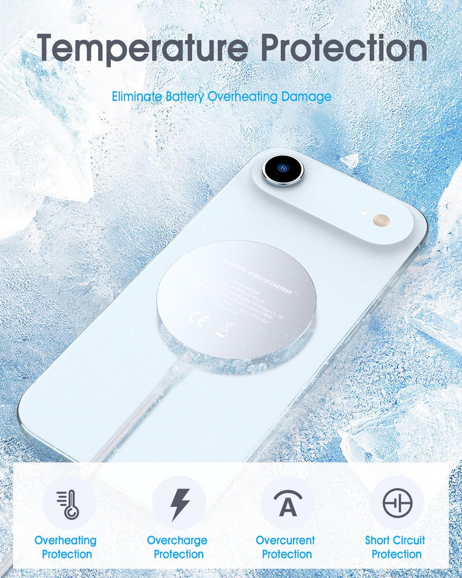 for Apple Mag-Safe Charger 2 Pack, Magnetic Wireless Charger for iPhone 17/17 Pro/17 Pro Max/Air/16 15 14 13 12 Pro Max Plus mini, Charging Pad for Airpods Pro 3 2,Strong Magnet, Silver