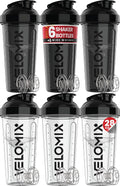 VELOMIX 28oz Protein Shaker Bottle 6-Pack - Leak-Proof, Smooth Mixes