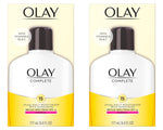 Olay Face Moisturizer, Complete with Sunscreen SPF 15, Daily Facial Lotion for Normal Skin, Lightweight Hydrating Broad Spectrum Sun Protection - Vitamin C, E, and Niacinamide - 6 Oz 2 Pack
