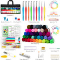 INSCRAFT 113 Piece Crochet Kit with Yarn Set– 1600 Yards Assorted Yarn for Knitting and Crochet, 73PCS Crochet Accessories Set Including Ergonomic Hooks, Knitting Needles & More Ideal Beginner Kit