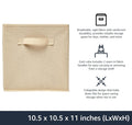 Collapsible Fabric Storage Cubes Organizer with Handles, Sturdy, Beige, 10.5-x-10.5-x-11-inch, Pack of 6