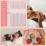 Aeelike Crochet Kit for Beginners Adults, Crochet Kits Include Yarn, 59pcs Crochet Starter Kit for Beginners Kids,Ergonomic Crochet Hooks 2.0-6.0 mm, Lace Steel Needles 0.6-1.9 mm