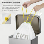 EKO 21 Gallon / 50-90 Liter, 60 Count Drawstring Trash Bags, Extra-Strong Unscented Garbage Bags, Easy-Dispense Roll for Kitchen & Household Use, Code G, White
