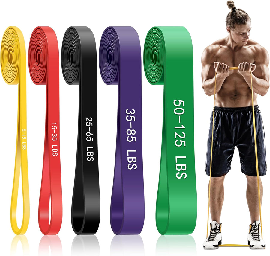5-Level Resistance Bands for Full-Body Workout, Pull Up Assist Bands for Men & Women