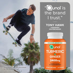 Qunol Turmeric Curcumin with Black Pepper & Ginger, 2400mg Turmeric Extract with 95% Curcuminoids, Extra Strength Supplement, Enhanced Absorption, Joint Support Supplement, 105 Count