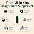 Magnesium L-Threonate with Apigenin, Valerian Root & L-Theanine – No Melatonin Restful Sleep & Brain Supplement – Clinically Studied 7-Ingredient Formula – Memory & Focus – 60 Capsules