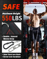 Dip Belt With 37-40" Chain, 550-650lbs Capacity, Weightlifting Belt for Dips & Pullups