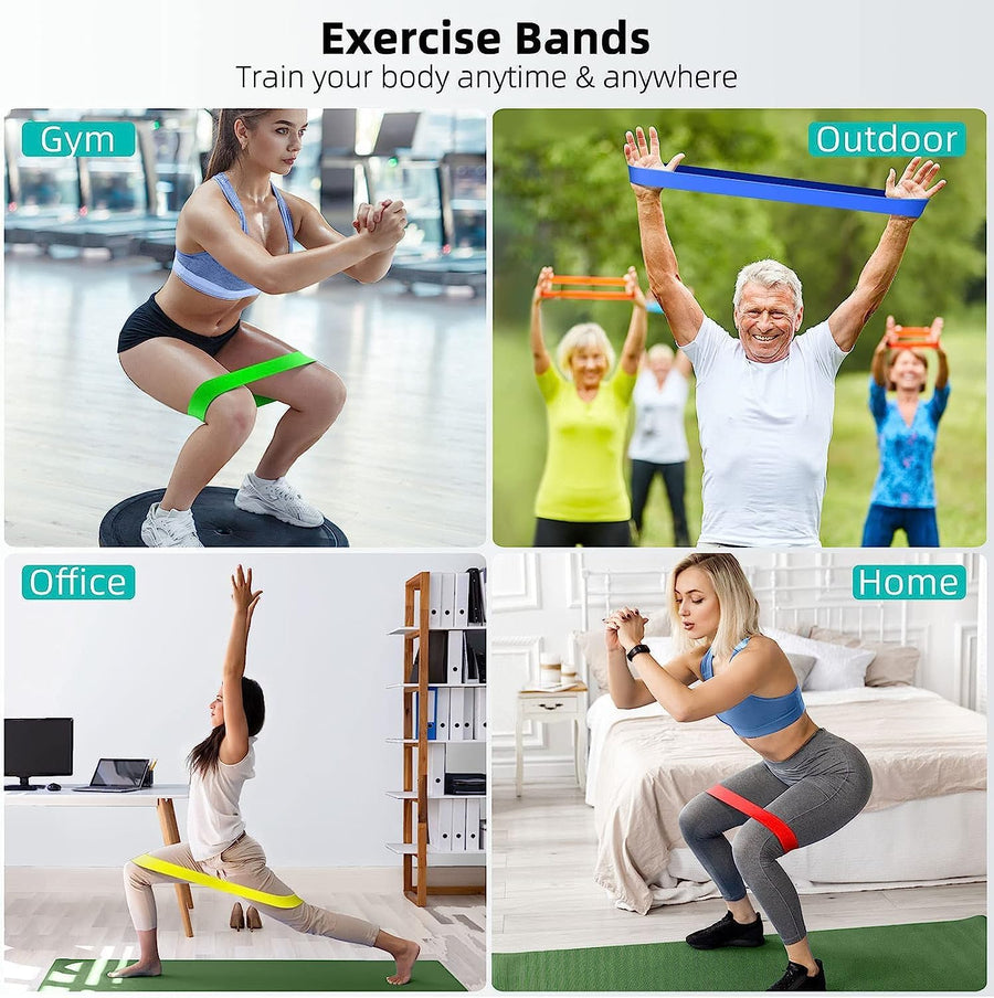 5-Pack Resistance Bands for Strength Training, Stretching, Pilates & Yoga