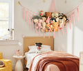 Stuffed Animal Storage Hammock Corner Net - Pink Room Decor for Teen Girls - Toys Storage Hanging Stuff Animal Organizer Holder Cute Stuff - Boho Nursery Dorm Bedoom Decor Aesthetic