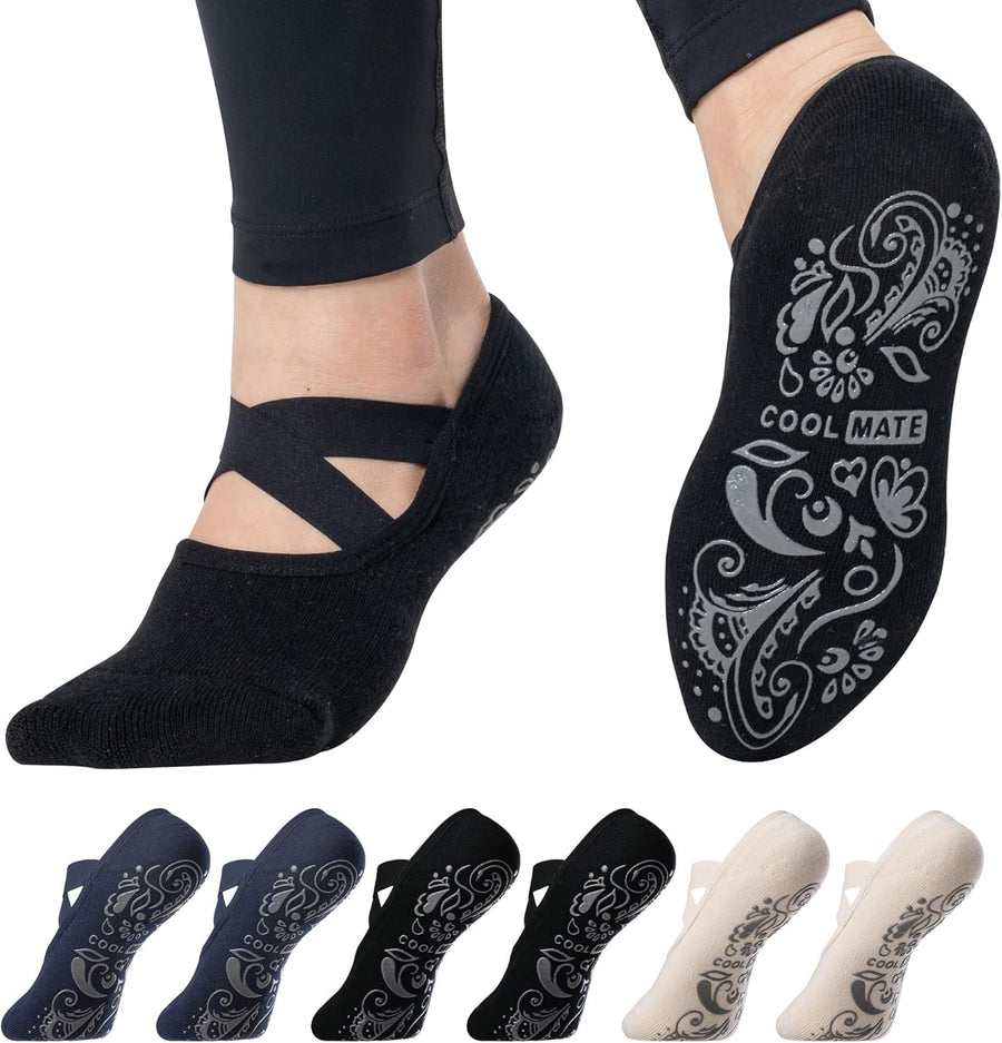 CoolMate Pilates Socks with Grips for Women - Yoga Socks