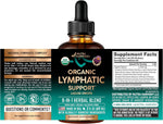 USDA Organic Lymphatic Drainage Supplement - Echinacea | Elderberry | Dandelion | Rosehip | Cleavers | Calendula | Burdock - Lab Tested - Lymph System Drops - Immune Support, Cleanse & Detox, 2 fl oz