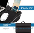 LAPGEAR Home Office Pro Lap Desk with Wrist Rest, Mouse Pad, and Phone Holder - Black Carbon - Fits up to 15.6 Inch Laptops - Style No. 91598