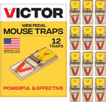 Victor Mouse Traps M035-12, Plastic Pedal, Sustainably Sourced FSC Wood, Wooden Mouse Traps, 12 Pack