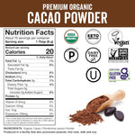 Organic Cacao Powder, Unsweetened, 1 lb (454 g) – Rich Dark Chocolate Flavor, Perfect for Baking, Smoothies & Hot Chocolate – Vegan, Keto, Paleo, Non-GMO & Gluten-Free Cocoa Powder
