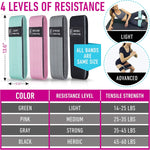 Resistance Bands for Workout - 4 Booty Bands for Women Men Fabric Elastic Bands