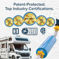 Camco Tastepure RV Water Filter - Advanced RV Inline Water Filter with Flexible Hose Protector - GAC & KDF Filtration - Made in USA - Camping Essentials for Fresh Drinking Water (40043)