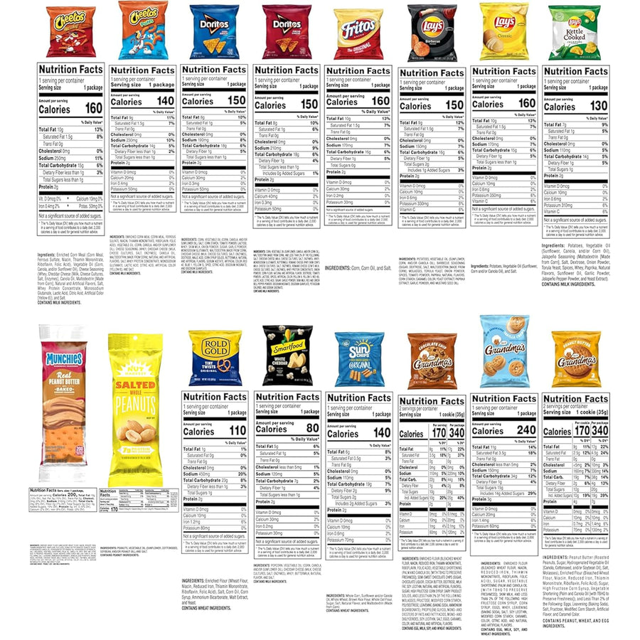 Frito-Lay Ultimate Classic Snacks Package, Variety Assortment of Chips, Cookies, Crackers, & Nuts, (Pack of 40) (Packaging May Vary)