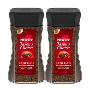 NESCAFÉ Taster's Choice Instant Coffee, Light Medium Roast, House Blend, 2 Jars (7 Oz Each)