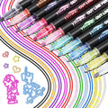 Outline Shimmer Markers, Christmas Stocking Stuffers for Tween Teen Girls Gifts Trendy Stuff, 12 Glitter Metallic Gel Pens Coloring, Arts Crafts Supplies Kits for Kids Boys Ages 4, 6, 8, 10, 12
