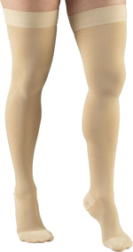 Truform 20-30 mmHg Compression Stockings, Thigh High, Beige, Large, Unisex