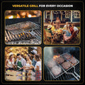 Fish Grill Baskets for Outdoor Grill Vegetables, Fish Grilling rack for Grill, BBQ Grilling Basket, Stainless steel Grill Basket for Veggies, shrimp Includes 50 skewers, Silicon Brush, and Carry Bag
