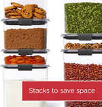 Rubbermaid Brilliance 16-Cup Airtight Food Storage Container with Lid Clear/Grey - optimal for pantry organization flour sugar and food storage