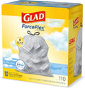 Glad Tall Kitchen Drawstring Trash Bags - Odorshield 13 Gallon White Trash Bag, Febreze Fresh Clean, 110 Count