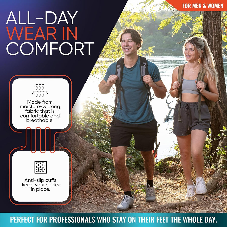 Compression Socks 20-30mmHg for Ankle Support and Pain Relief
