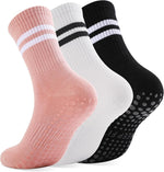Loudashuaiqi Grip Pilates Socks for Women, Non-Slip Athletic Yoga Socks