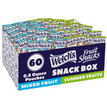 Welch's Fruit Snacks, Mixed Fruit & Summer Fruits Variety Pack, Great for School Lunches, Bulk Pack, Individual Single Serve Bags, 0.8 oz (Pack of 60)