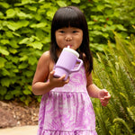Infantino My 1st Tumbler, Silicone Sippy Cup with Straw & Handle, Spill-Resistant Baby Cup for On-the-Go, BPA-Free Transition Bottle, Lilac