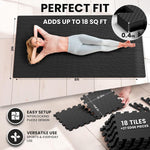 bemaxx 18-Piece Interlocking Foam Gym Mats - Protective Flooring for Home Workout & Fitness