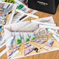 AnyMark Alcohol Markers, 60 Colors Dual Tip Art Coloring Markers Set for Kids Adult Book Drawing Sketching Painting, Chisel & Fine, White Penholder
