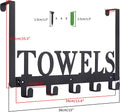 Over The Door Hooks, Towel Holder for Bathroom, Door Mount Towel Rack Towel Hooks for Bedroom Beach Towels Bathrobe Wall Mount Hang on The Door Cabinet Cupboard Metal Sandblasted (Black)