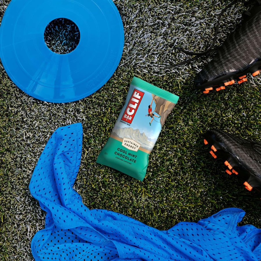 CLIF BAR - Energy Protein Bars - Cool Mint Chocolate with Caffeine - Made with Organic Oats - Energy Bars - Non-GMO - (10 Pack)