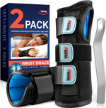 Featol Carpal Tunnel Wrist Brace Night Support 2 Pack for Pain Relief