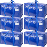 TICONN 6-Pack Extra Large Moving Bags with Zippers & Handles – Heavy-Duty Waterproof Storage Totes (24-Gallon)