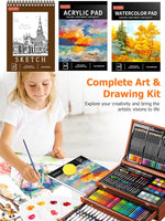 Soucolor Art Supplies, 192-Pack Deluxe Art Set Drawing Painting Supplies Kit with Acrylic Pad, Watercolor Pad, Sketch Book, Canvases, Acrylic Paint, Crayons, Pencils, Gifts for Artist Adults Teen Kids