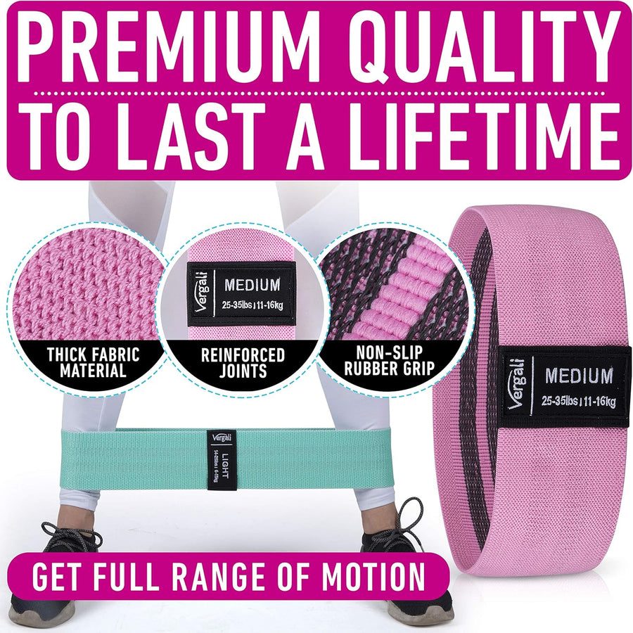 Resistance Bands for Workout - 4 Booty Bands for Women Men Fabric Elastic Bands