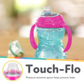 Nuby Clik-It Grip N' Sip Soft Spout No-Spill Training Sippy Cup with Handles - (3-Pack) 10 oz - 4+ Months - Aqua/Purple/Pink