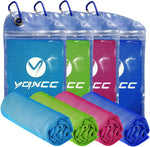 YQXCC Cooling Towels | 4 Pack 47"x12" | Instant Chilling for Workout, Sports & More