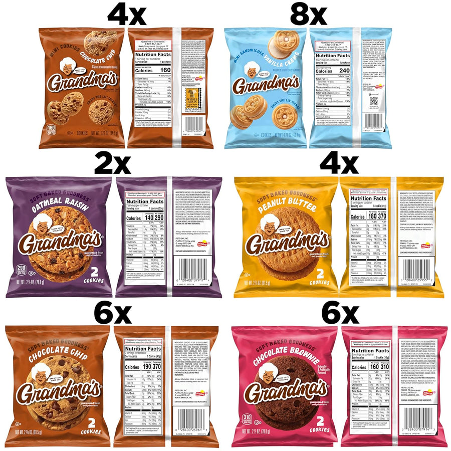 Grandma's Cookies, Variety Pack, (Pack of 30)