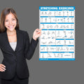 4-Pack Laminated Workout Posters: Dumbbell, Bodyweight, Stretching, Kettlebell Exercises