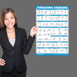 4-Pack Laminated Workout Posters: Dumbbell, Bodyweight, Stretching, Kettlebell Exercises